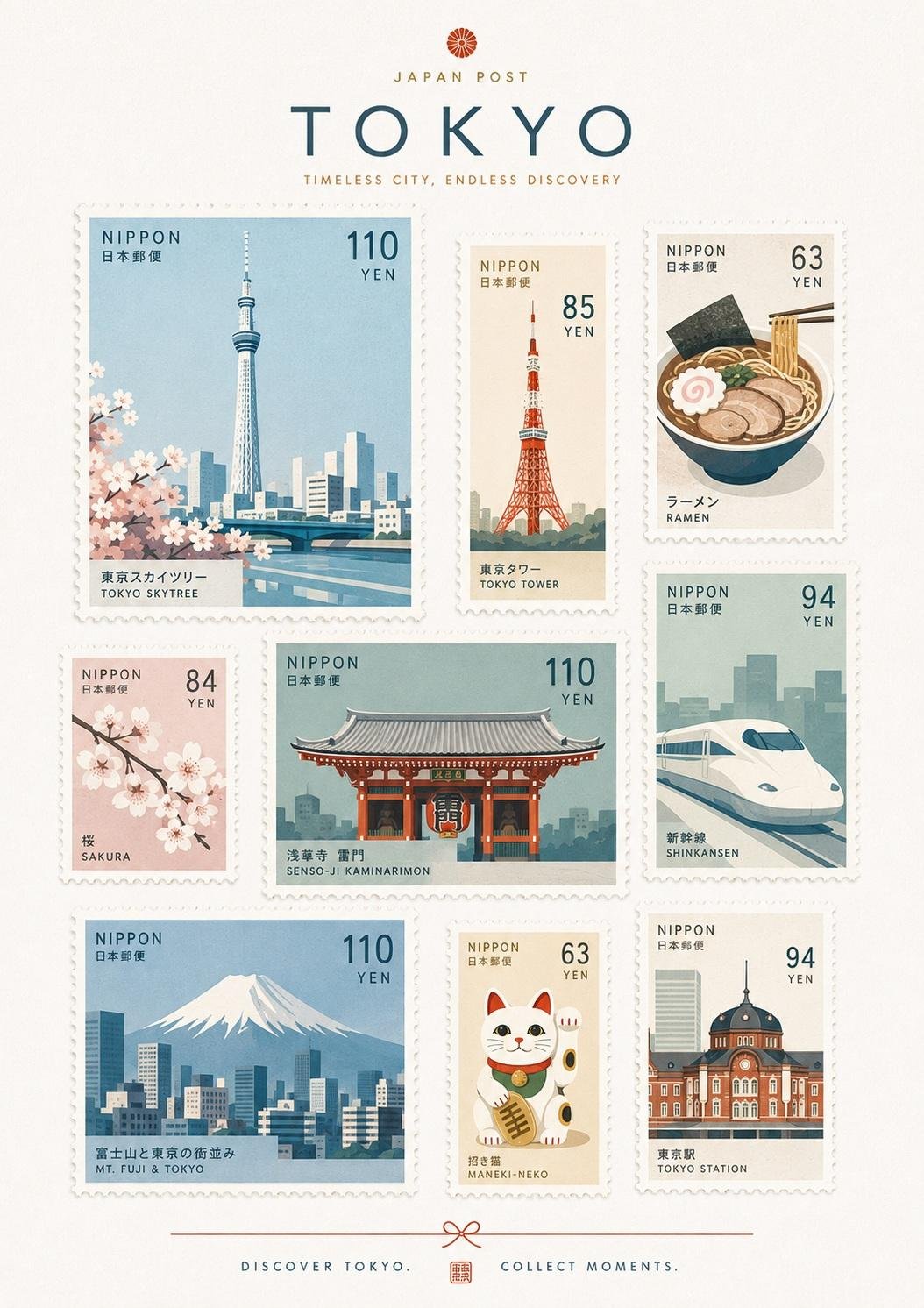 北欧极简邮票集：目的地旅行纪念