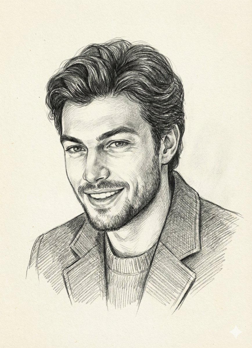 精细铅笔素描肖像