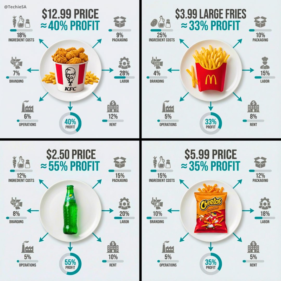 俯视产品成本构成信息图