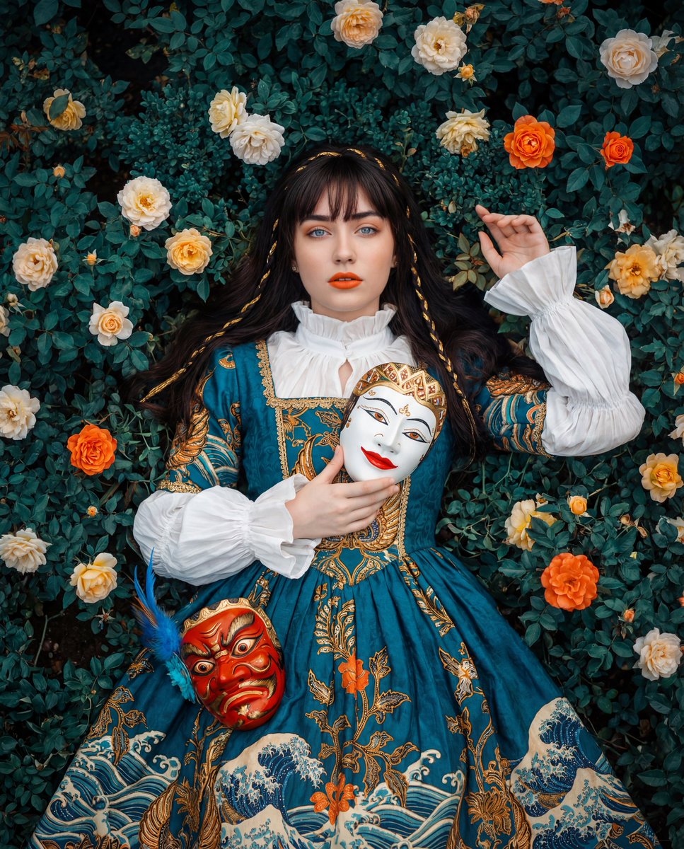 金饰编发蓝眸女子