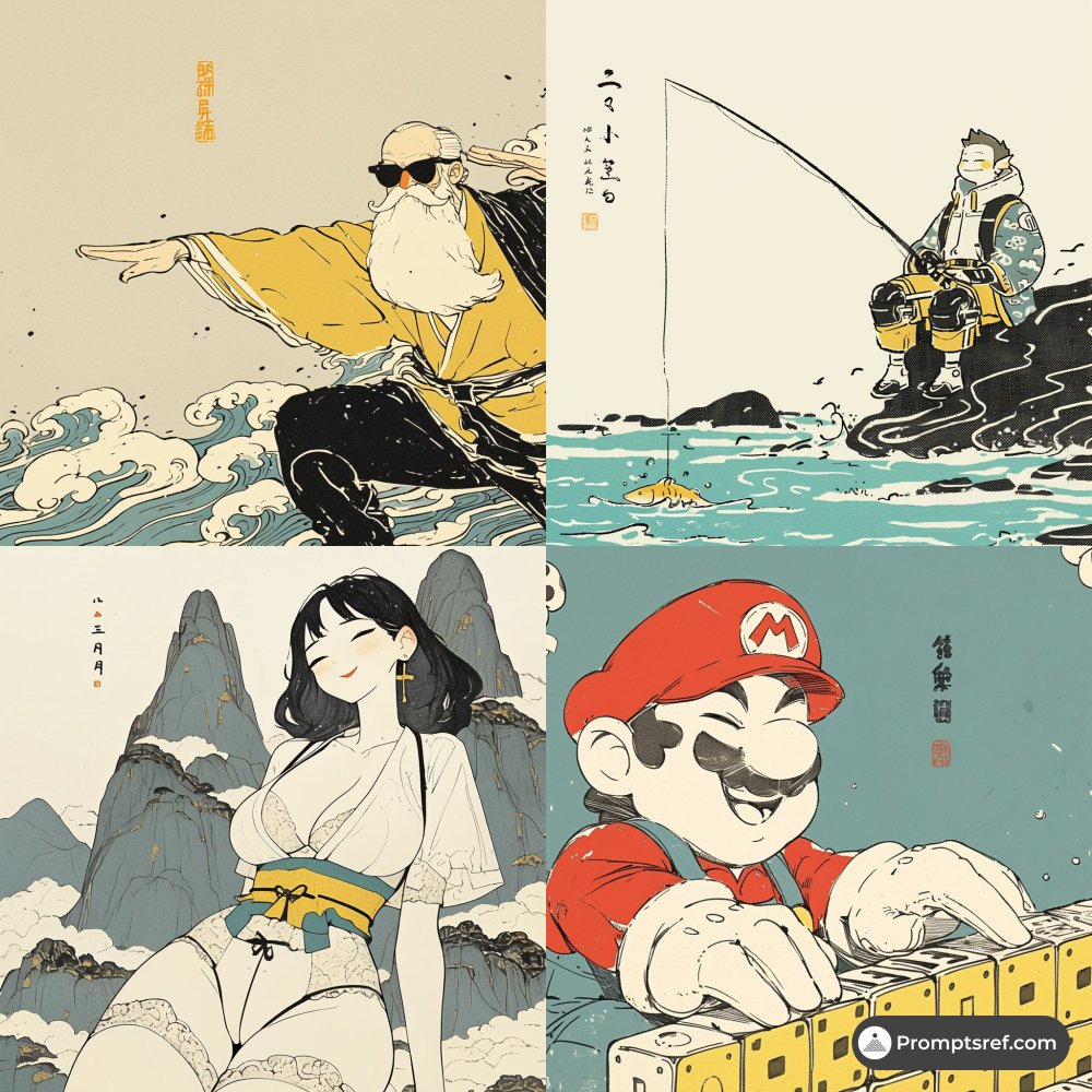 浮世绘遇上动漫的惊艳混搭