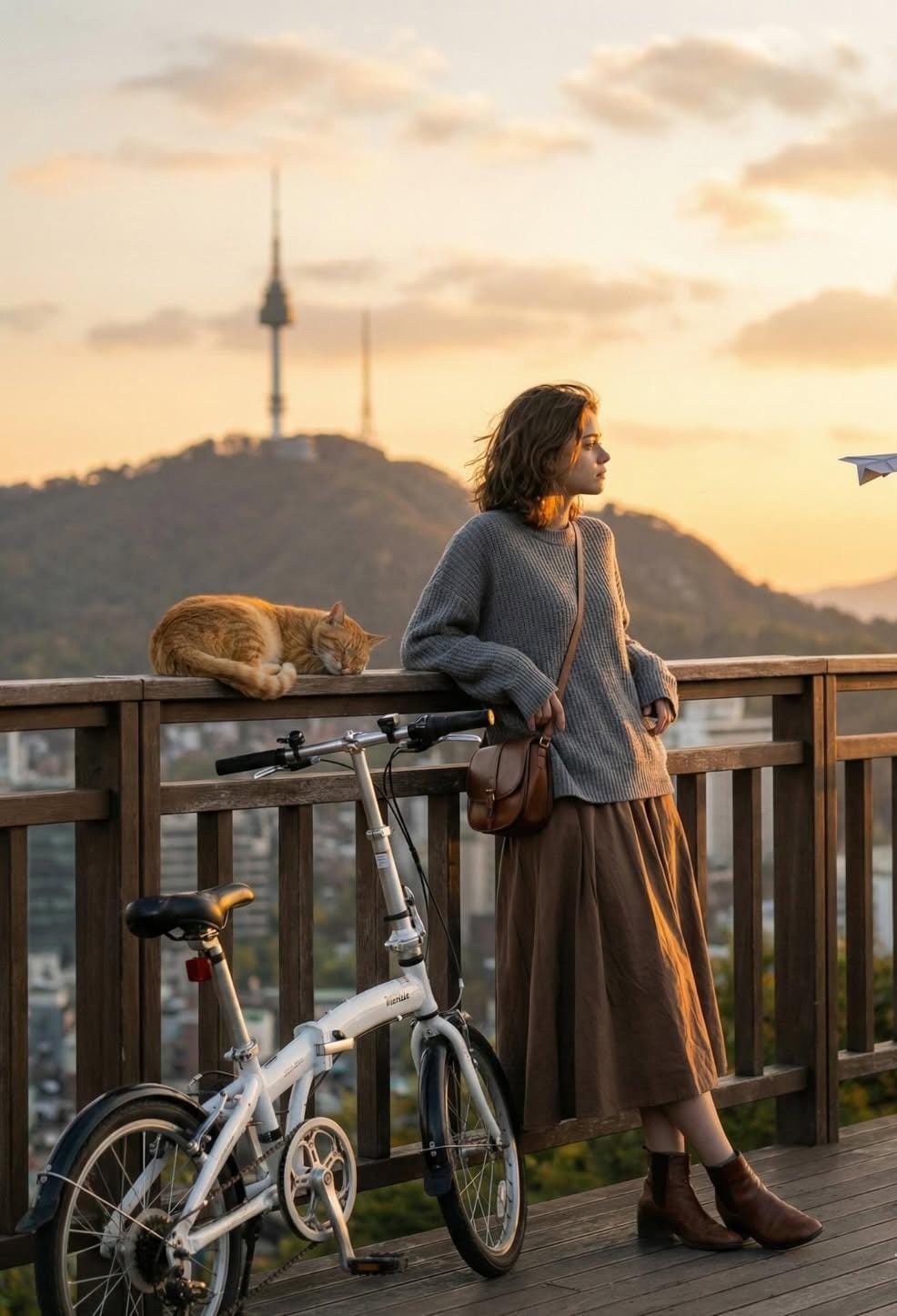 A cinematic 金色 hour photograph of a...