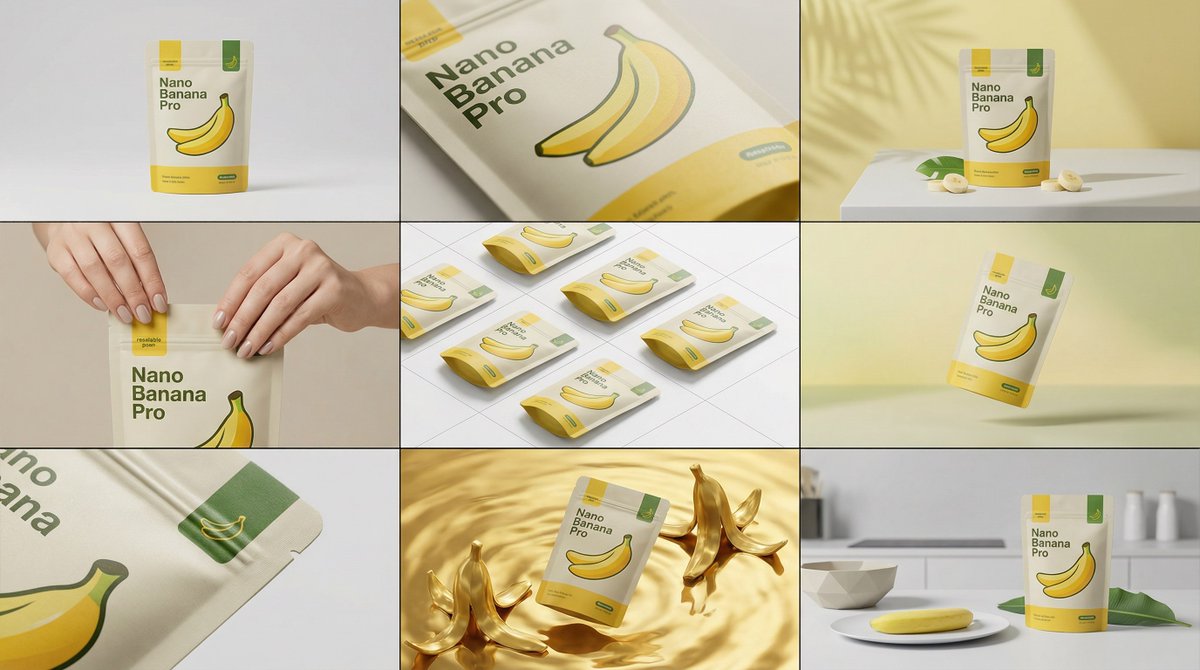Nano Banana Pro 3×3网格高端影棚产品故事板方案