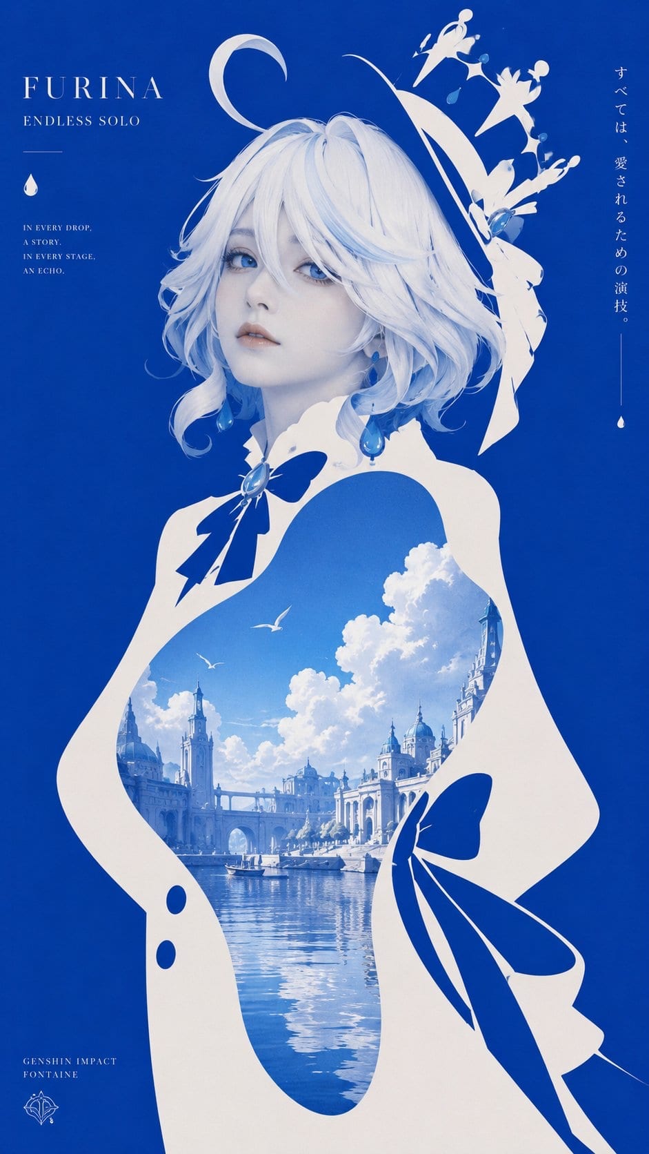 极简角色海报:镂空风景拼贴