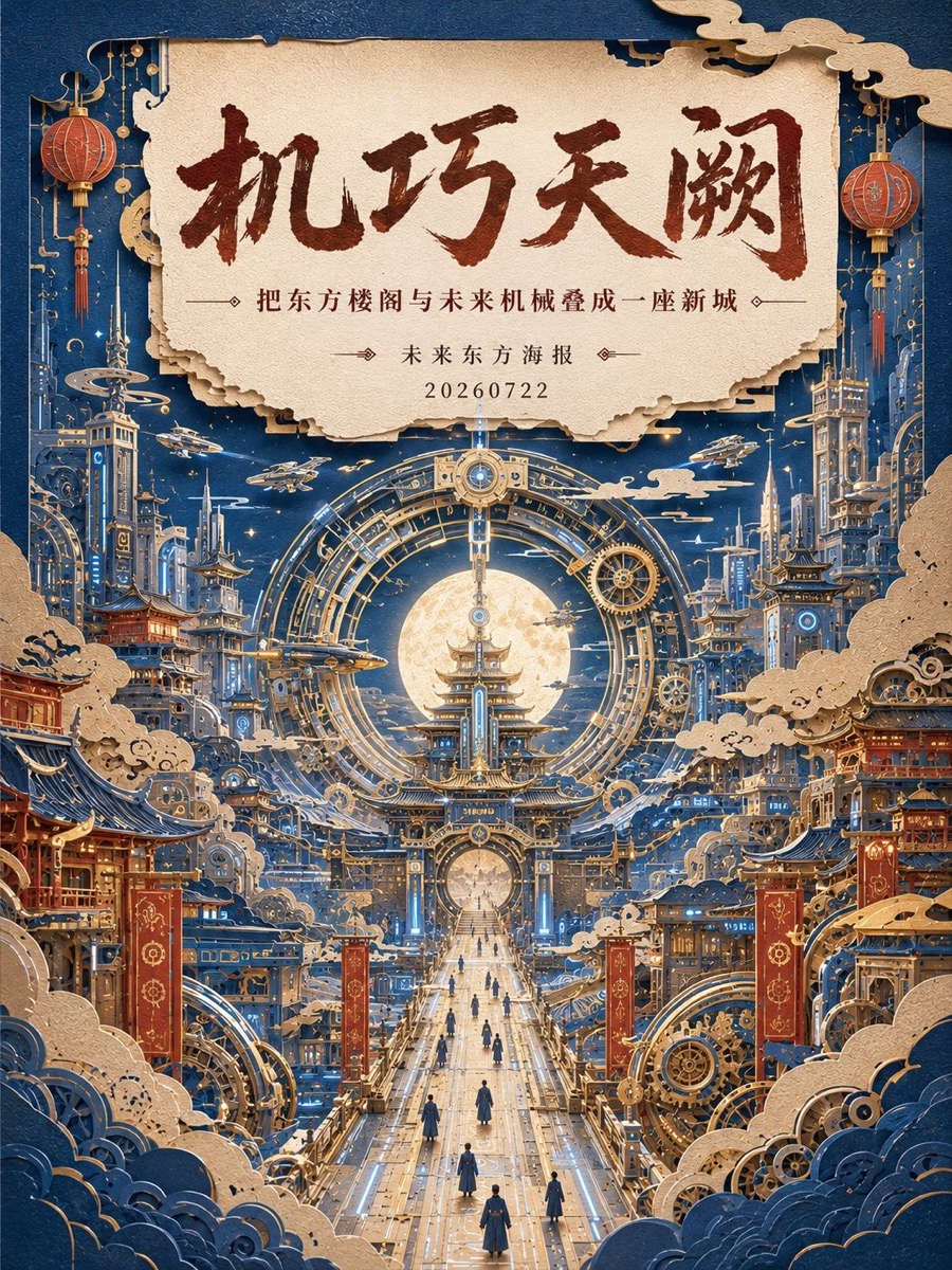 纸雕东方幻想:山海经异兽神话海报