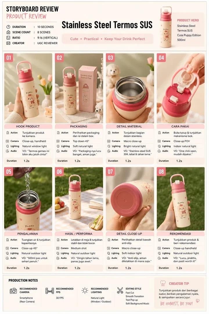 保温瓶产品广告：10秒视频脚本