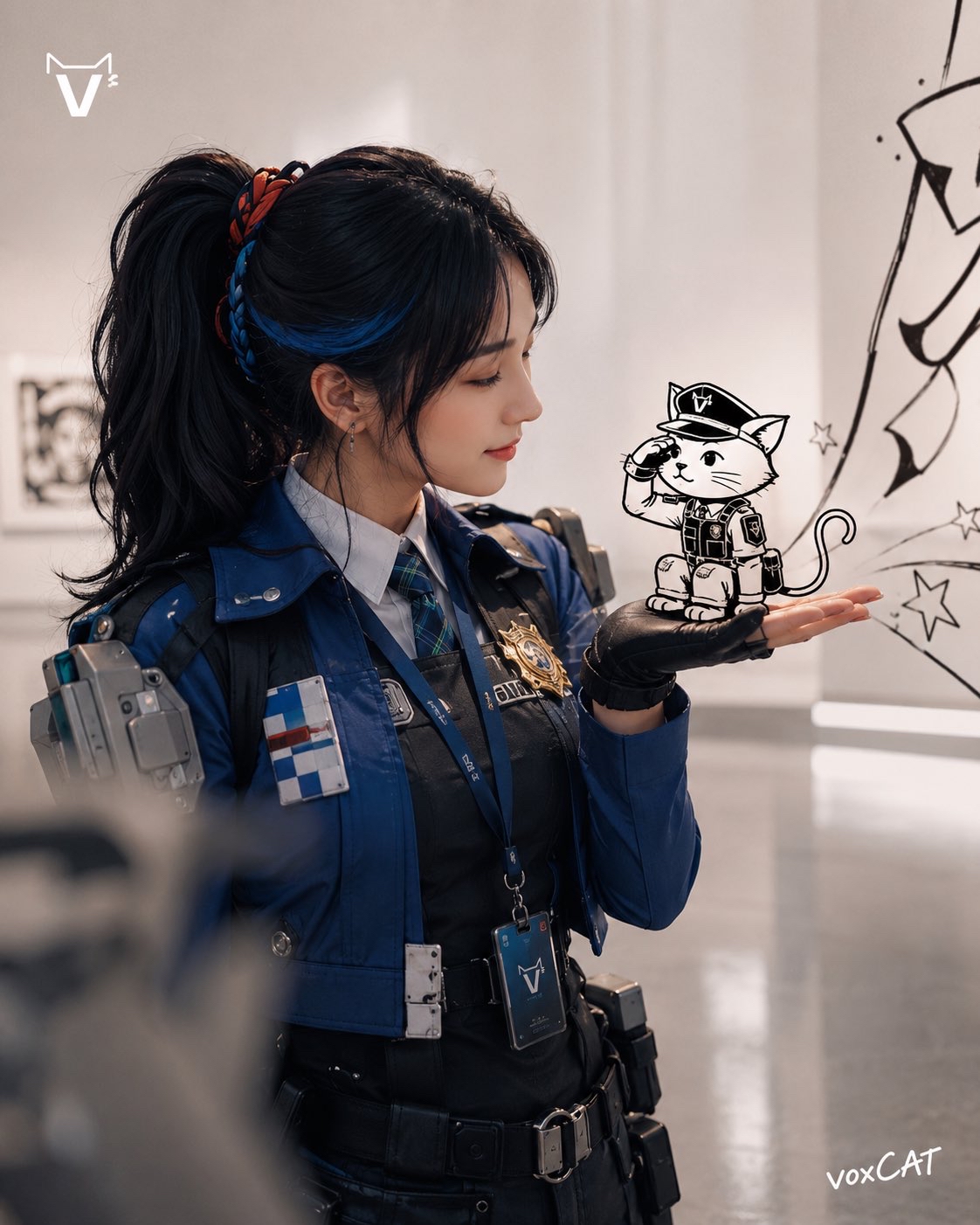 真人摄影与手绘线条互动