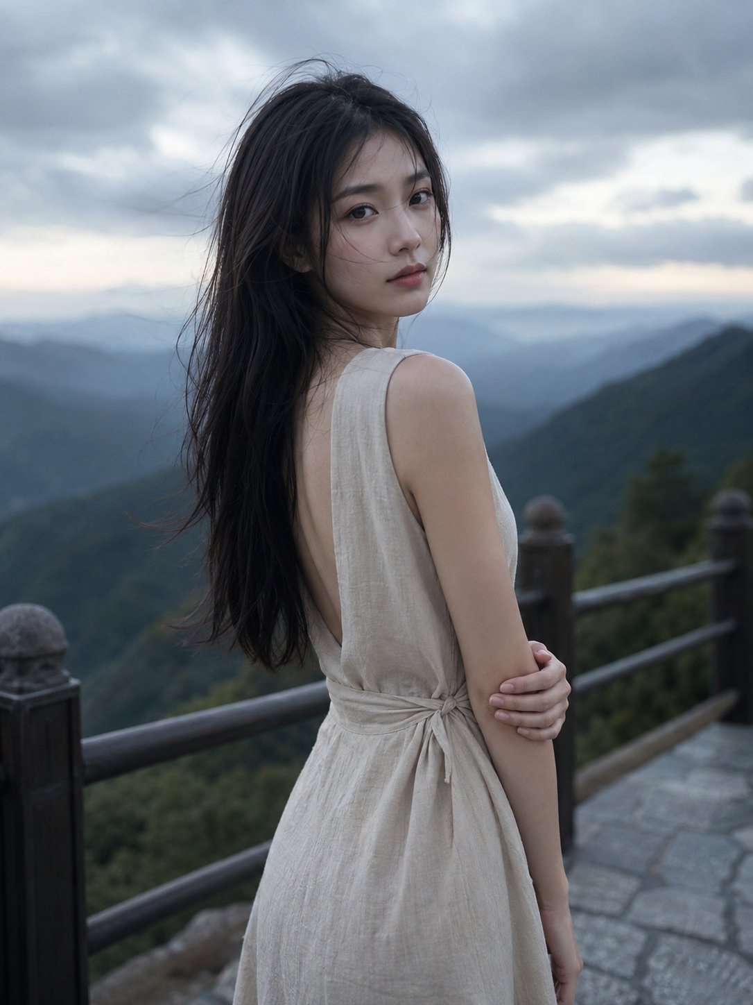 雨后山间雾光写真：韩系自然时尚人像