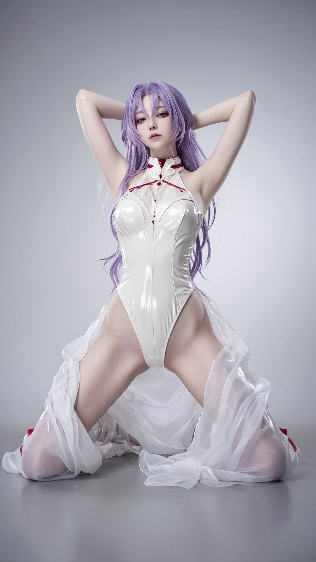 银发少女赛博窗边：3D二次元CG人像