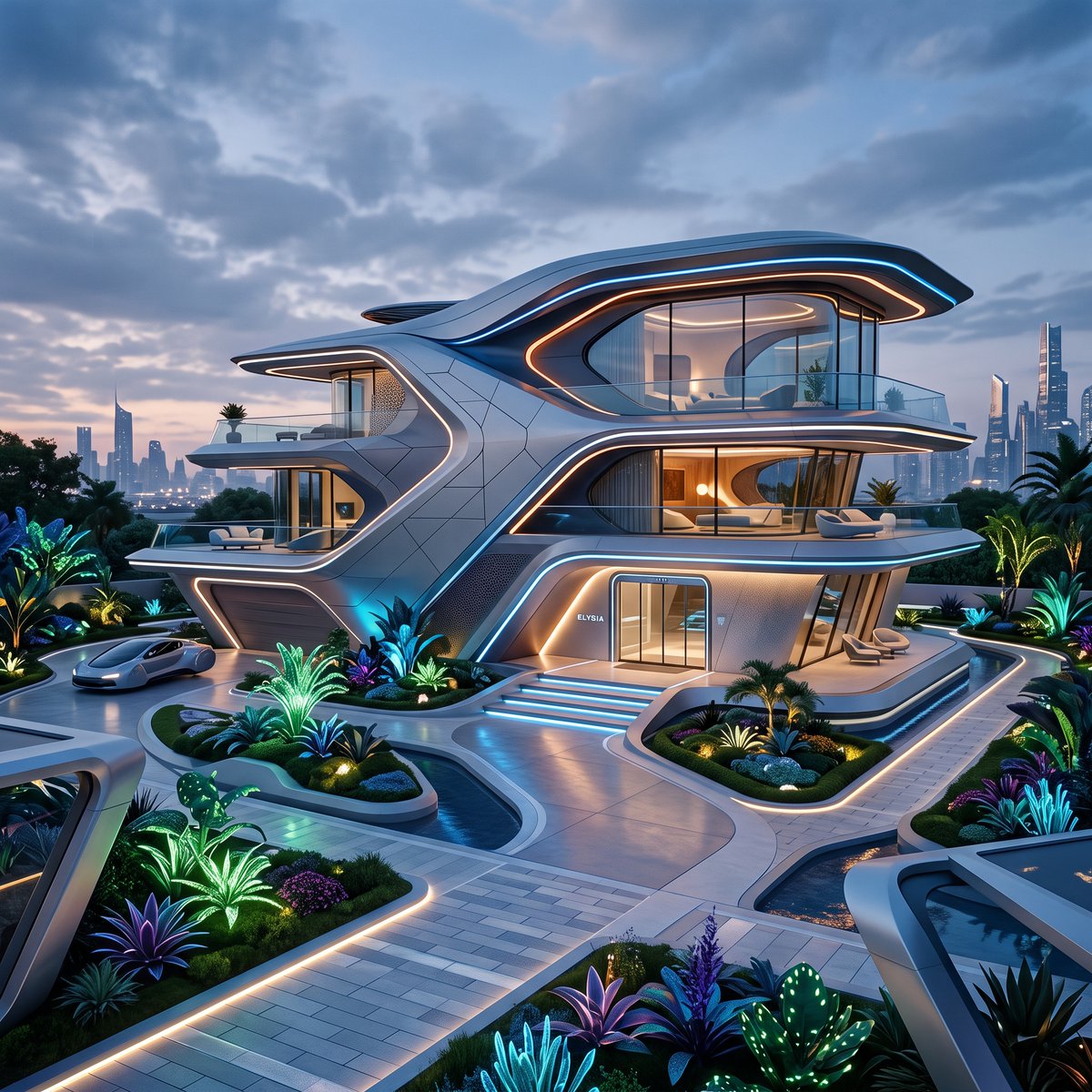 未来主义住宅：Syd Mead 风格科幻建筑