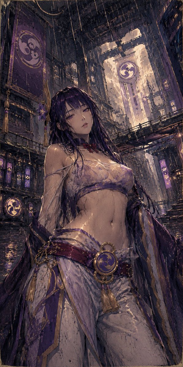 原神×粗野主义：雨中科幻角色