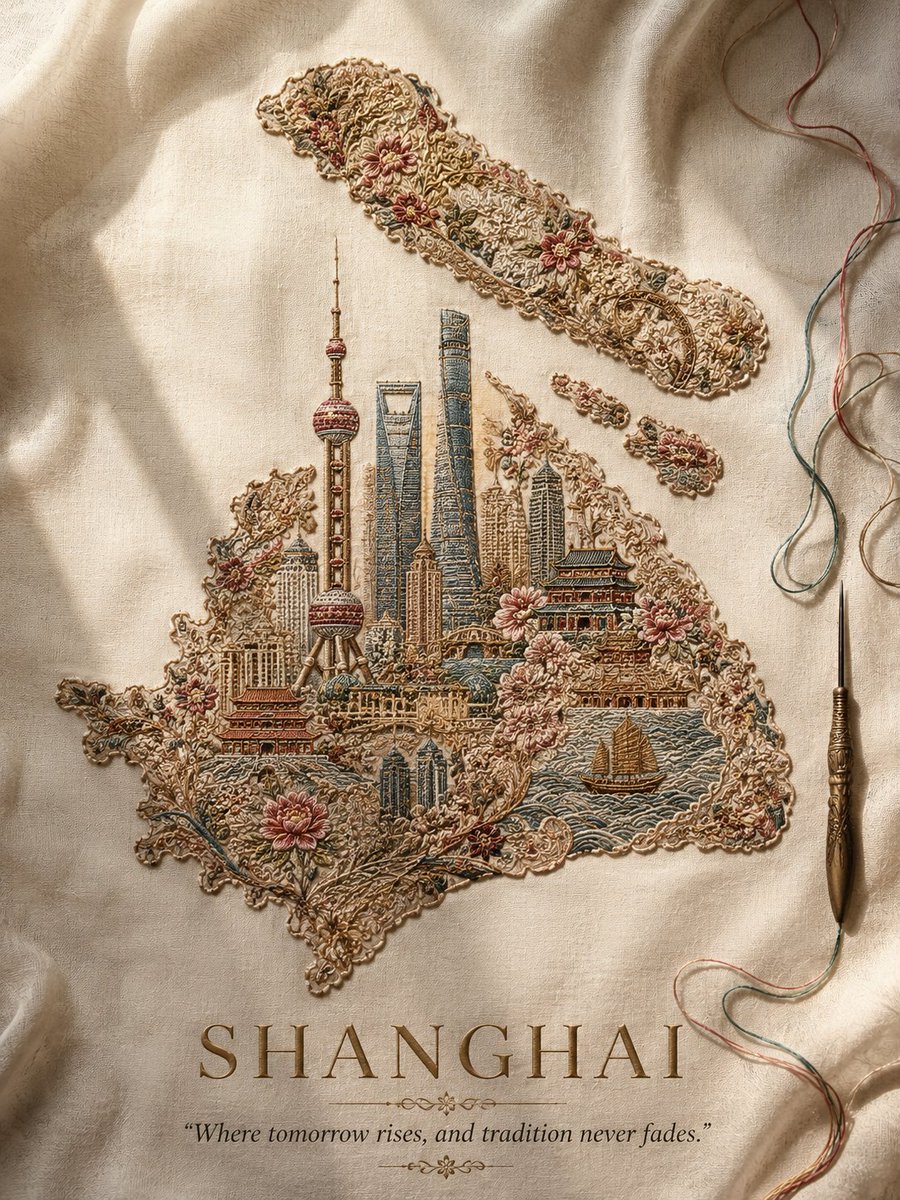克什米尔刺绣剪影：旅行奢华海报