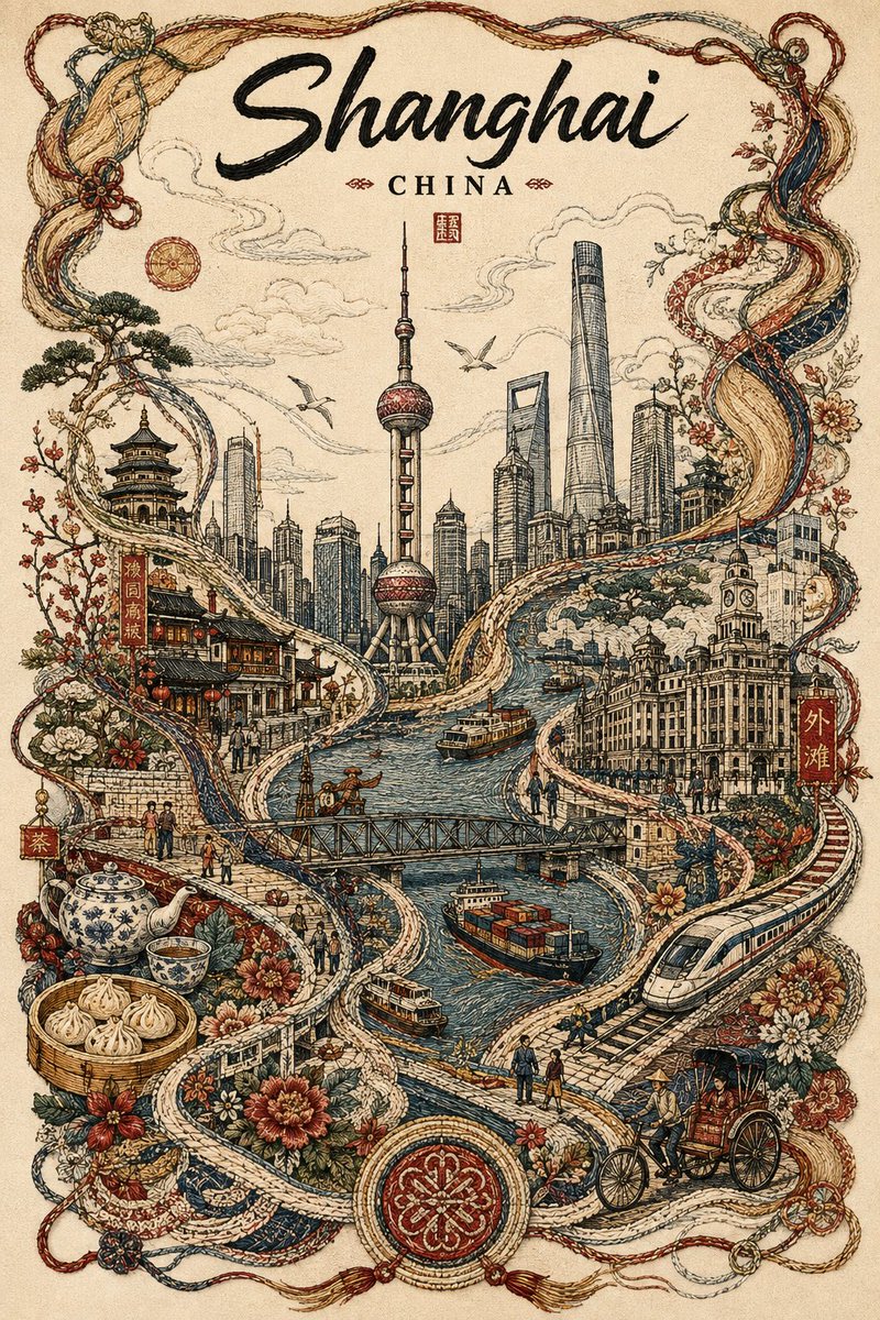 编织之城：纺织艺术旅行海报