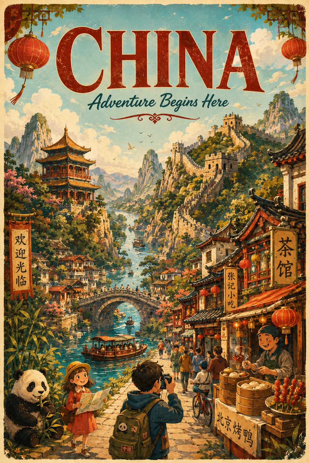卡通旅行海报