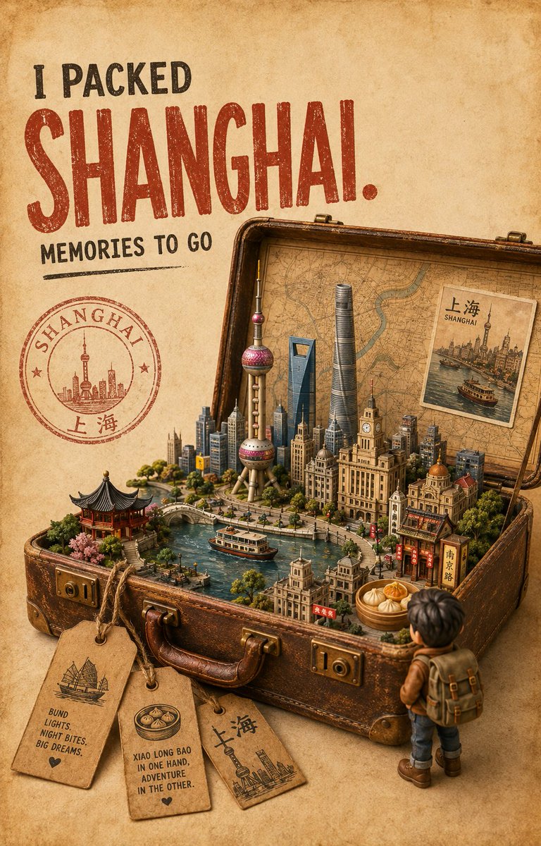 复古旅行手提箱微缩世界：行李箱里的地标