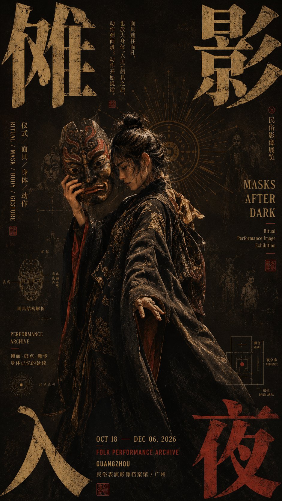 压角构图文化海报模板