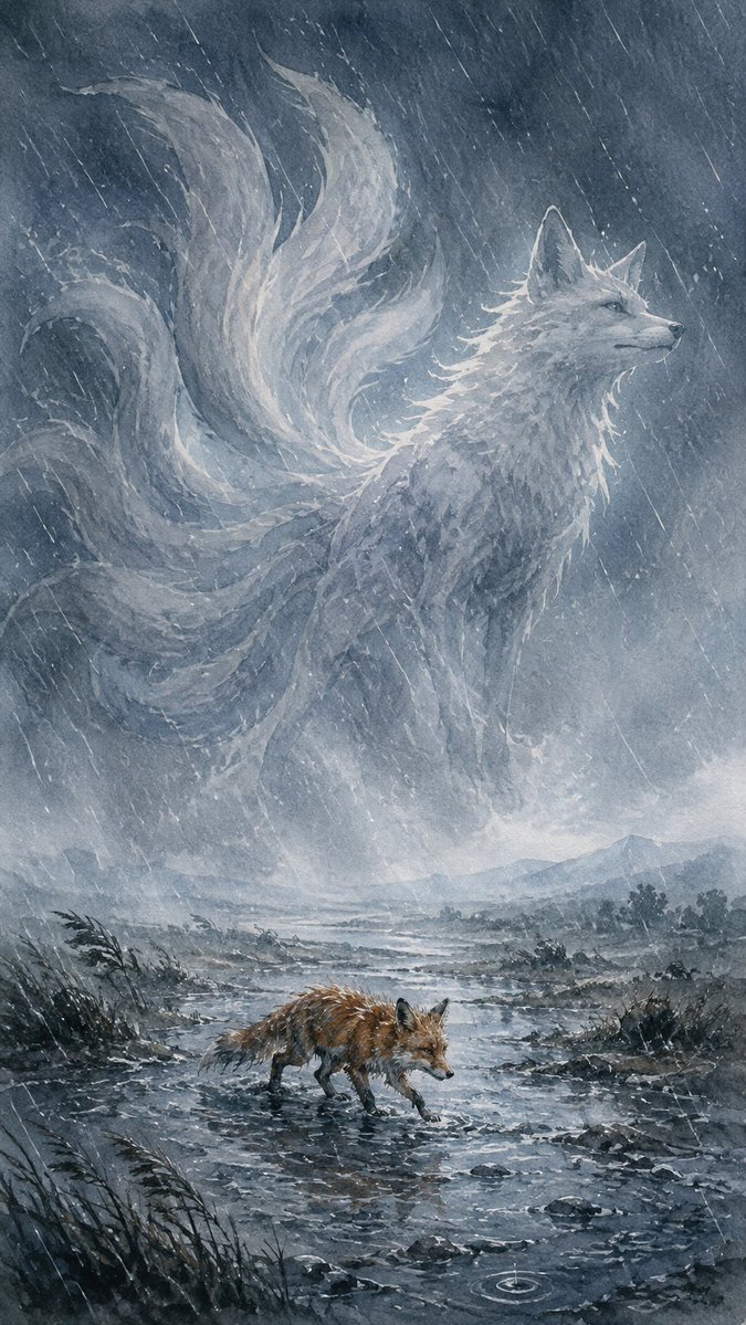 水彩绘本狐狸：暴雨中的弱小与强大