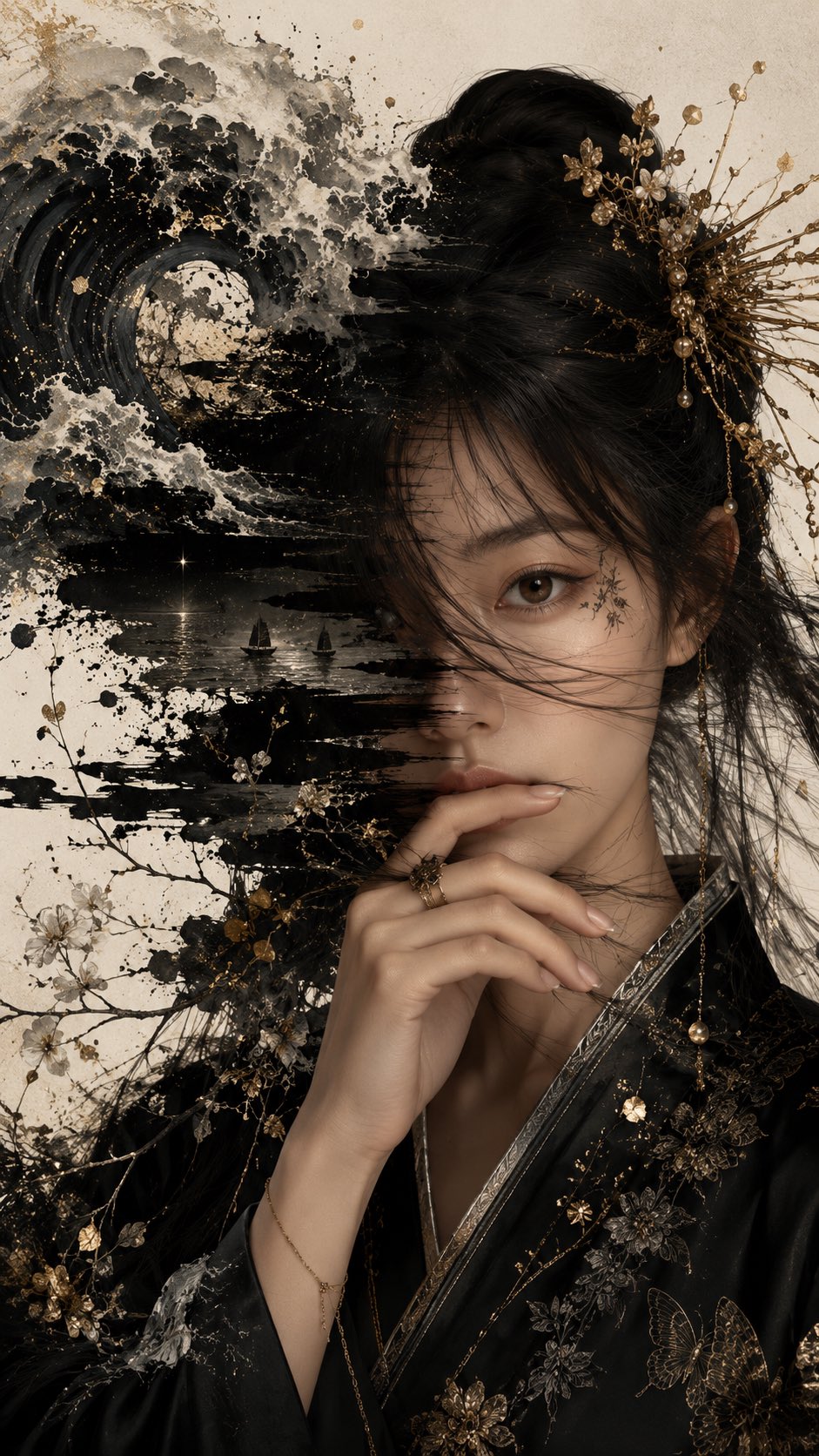 墨浪碎影新东方美人