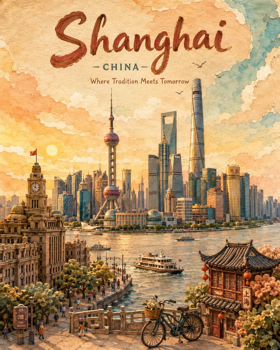 粘土与水彩的旅行明信片：手工质感的城市记忆