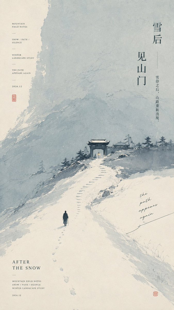 中式极简海报:大色域参与构图的东方美学