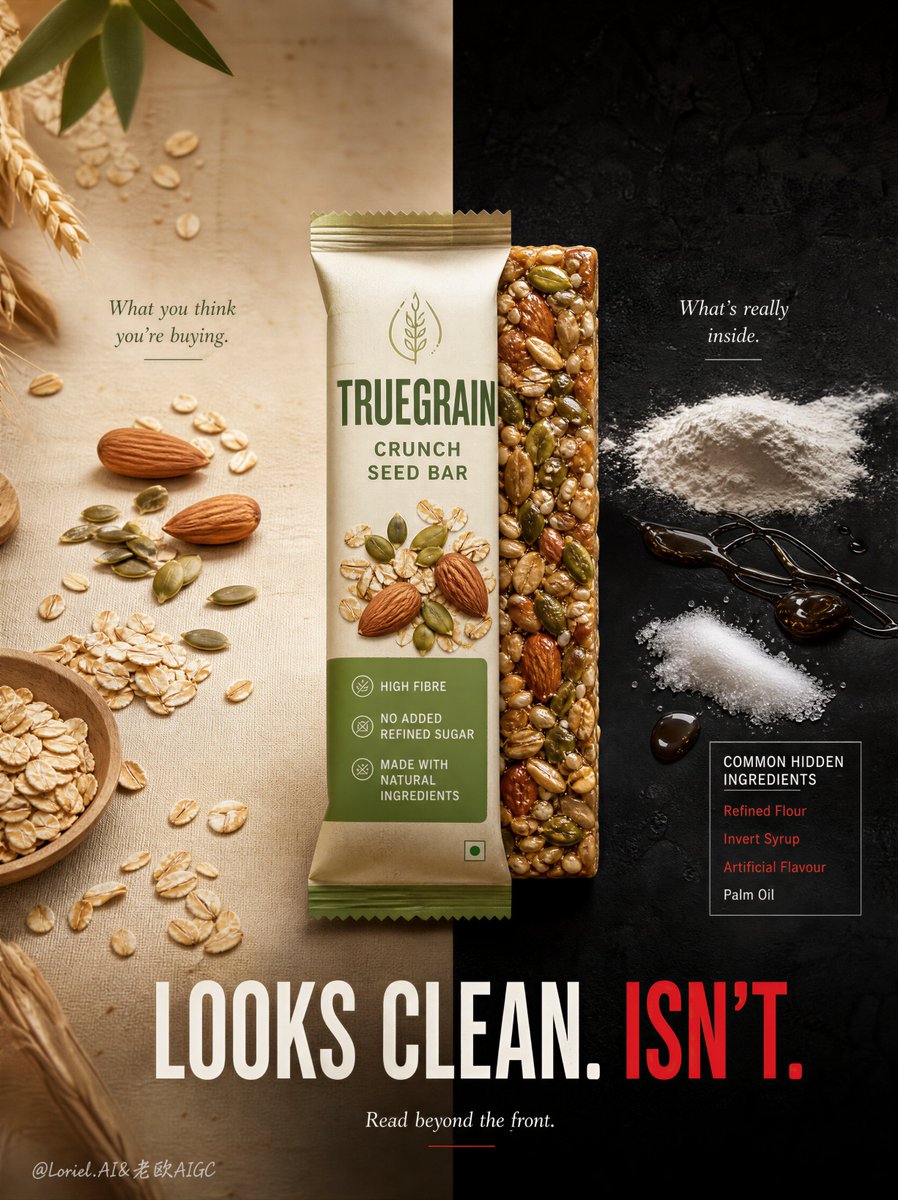 TRUEGRAIN 谷物棒：分裂真相的食品广告
