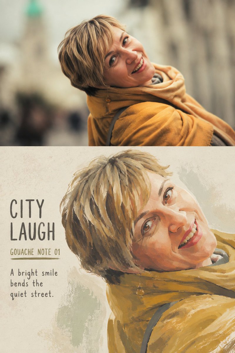 粉彩水粉旅拍小像：旅行照片被带回画室重绘