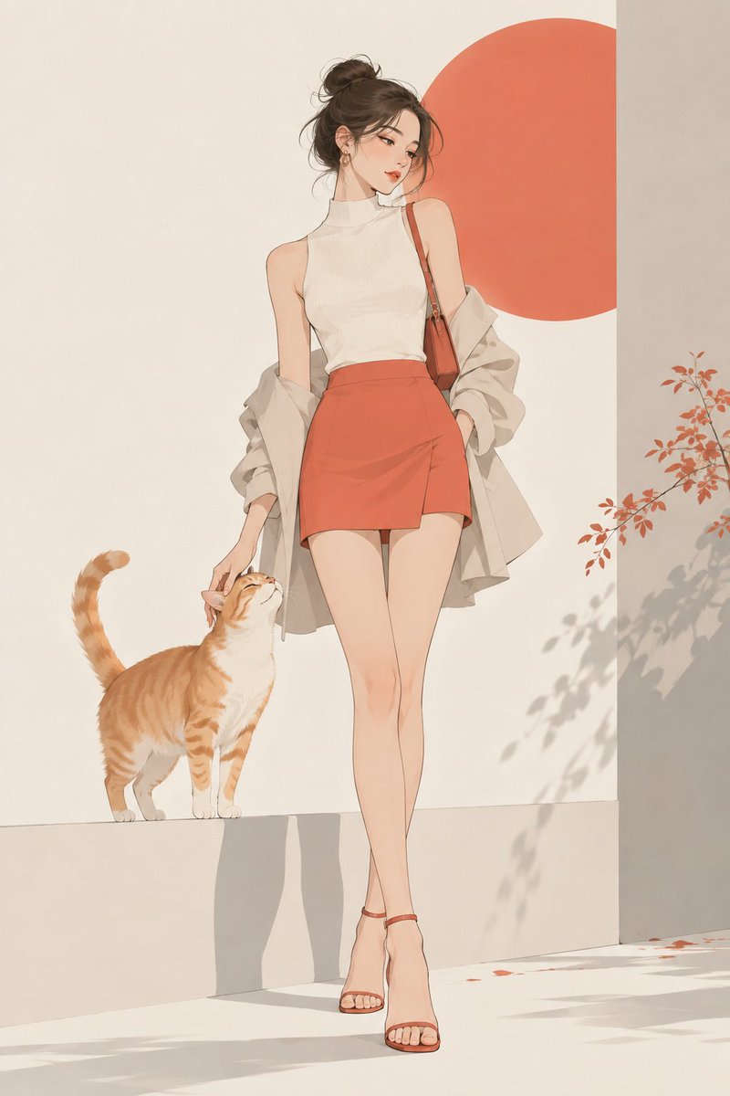 极简杂志插画：柔和留白模板