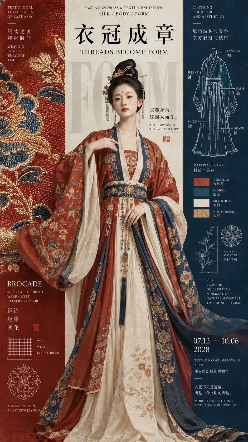 竖三栏东方文化展览海报