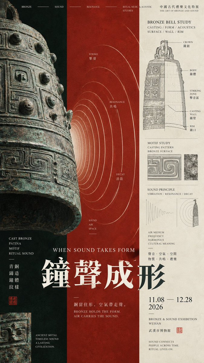 花鸟入卷：东方文化三栏展览海报 - 图 3