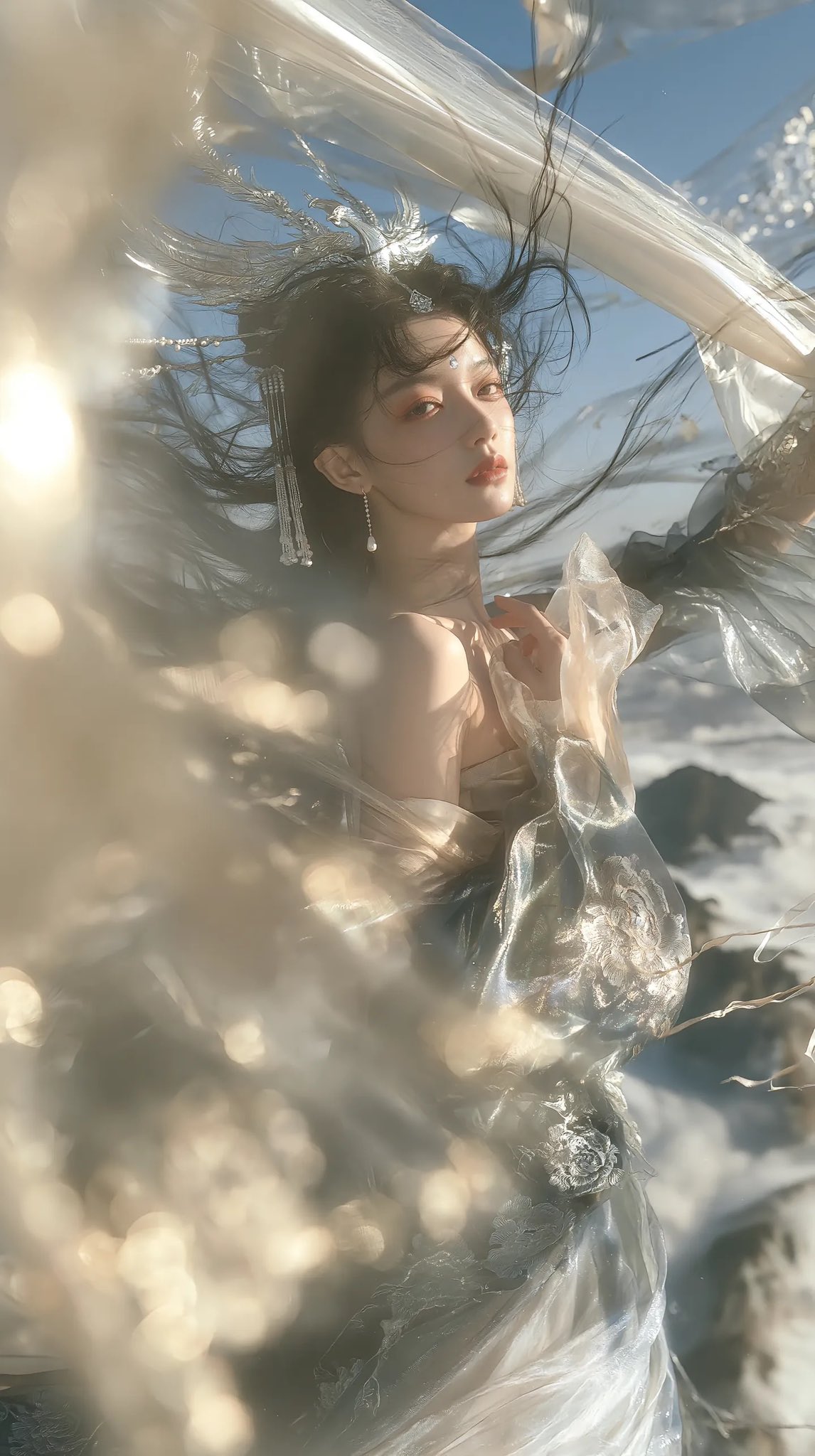 雪域银凰仙姬:雪山云海之巅的东方神话高定