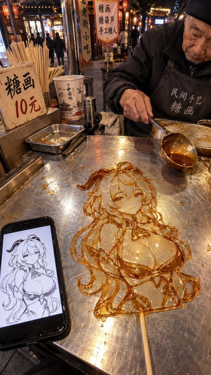 街边糖画老师傅的非遗工艺