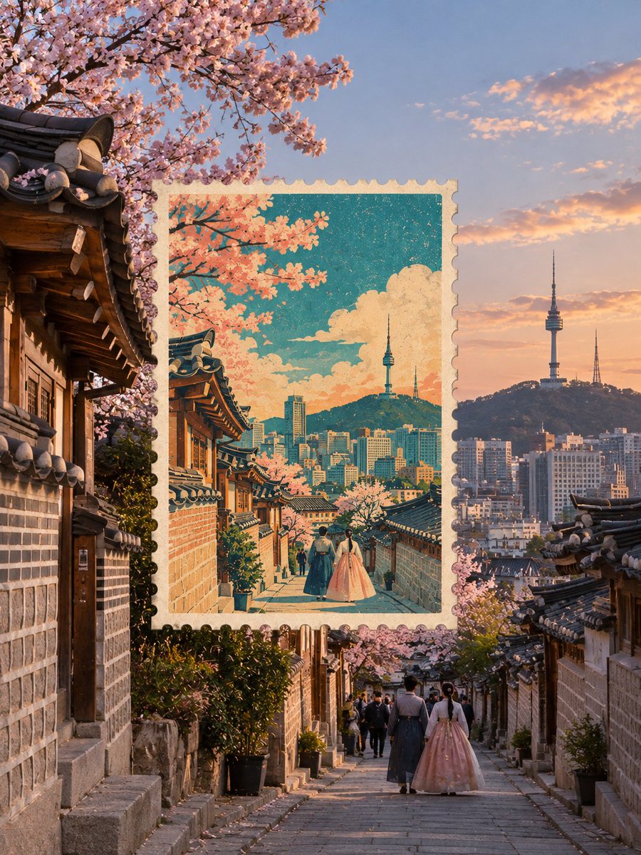 复古邮票旅行海报：摄影与平面艺术的时空对话 - 图 2