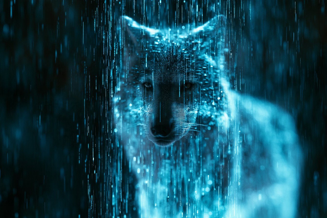 全息矩阵幻影：赛博数字雨中的未来意象 - 图 2